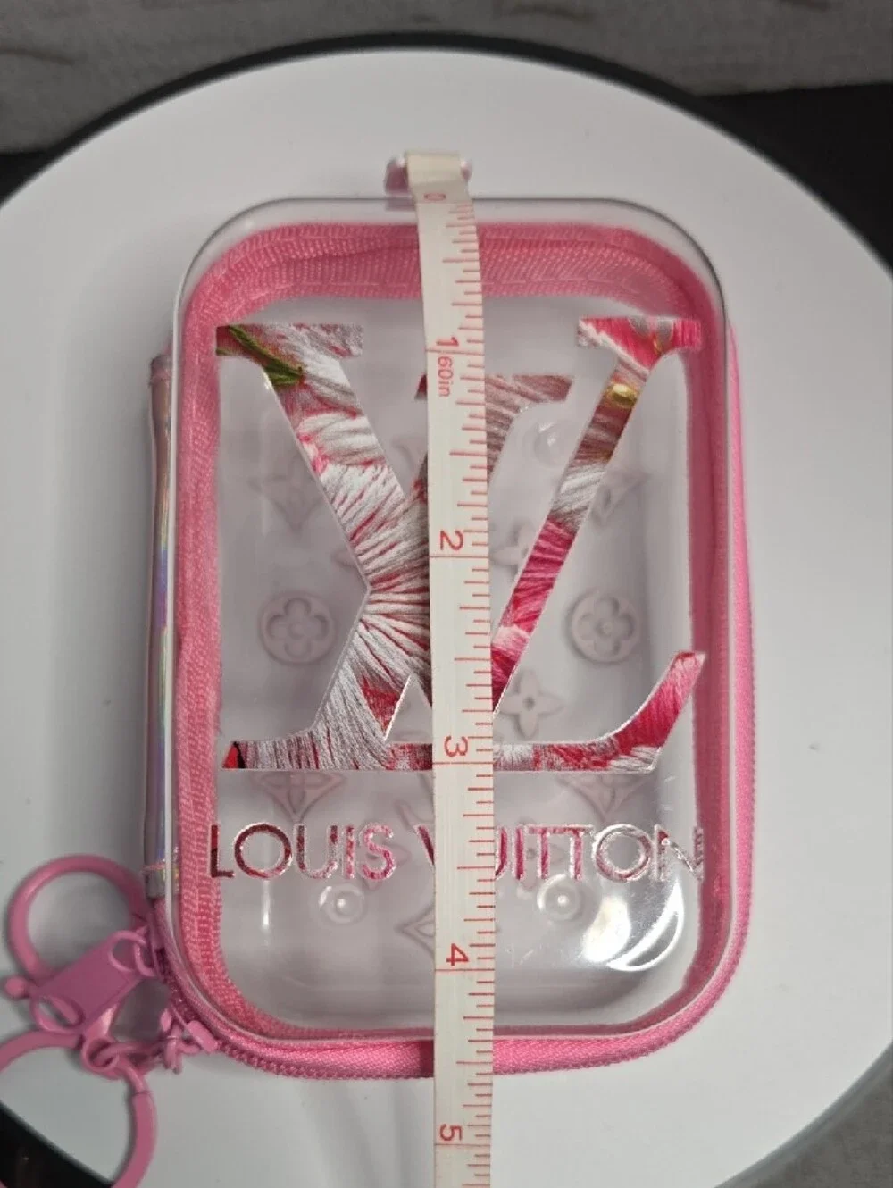 Lux Pink  Clear Key Pouch